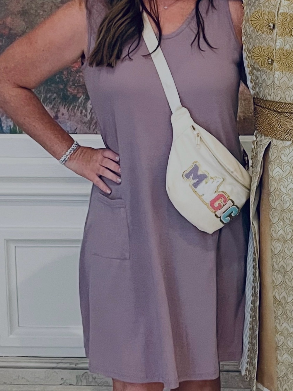 Lavender Sleeveless Shift Dress